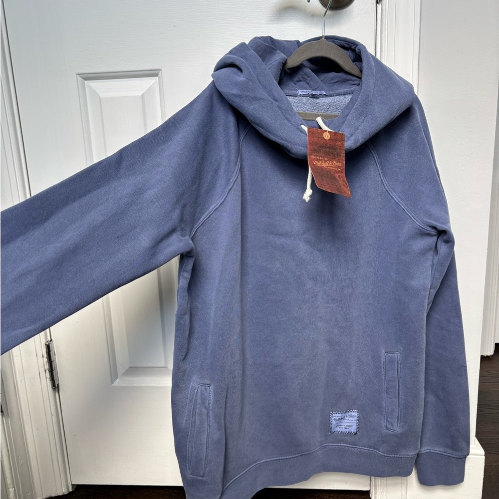 Mitchell and Ness Women’s Blue Funnel Hooded Sweatshirt